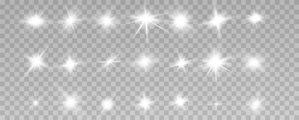 Bright Star. Transparent shining sun, bright flash. Vector sparkles. To center a bright flash....