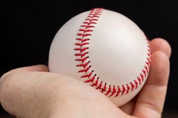 a real round baseball ball close-up - 751253152