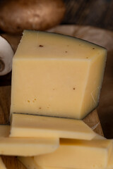 milk cheese with flavor and pieces of mushrooms