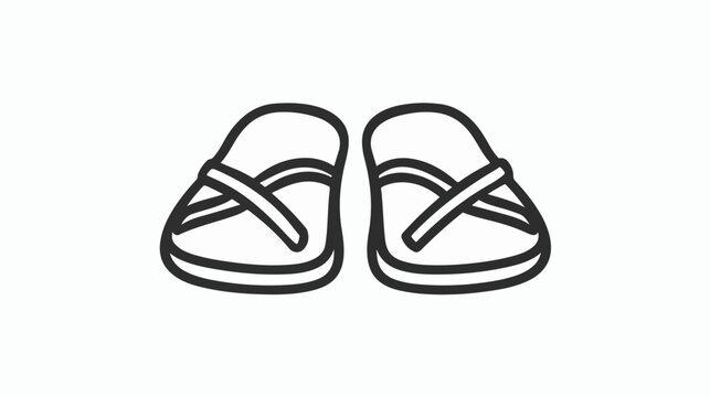 Slippers Outline Icon Vector Illustration isolated