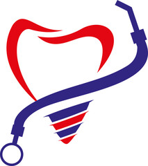 screw tooth and dental tool vector template logo design