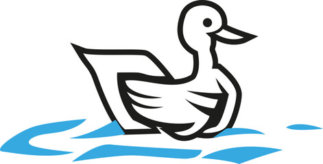 duck lineart vector template logo design