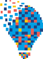 pixel bulb vector template logo design