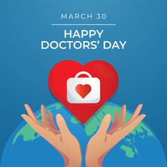 doctor's day vector design template good for celebration usage. flat design. vector eps 10. doctor vector illustration. © Telkraf.id