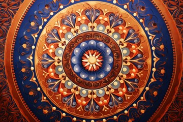Antique Mandala Artwork Infused with a Vivid Color Palette, Generative AI