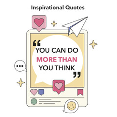 Inspirational Quotes concept. Flat vector illustration.