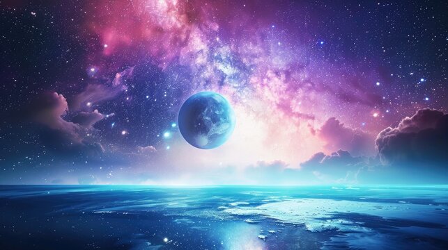 Planets, stars and galaxies in outer space showing the beauty of space exploration. - Powered by Adobe