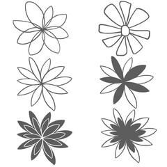 set of flowers
