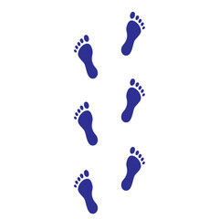 Human step footprints paths. Step by step vector isolated on white background. Road of human feet.