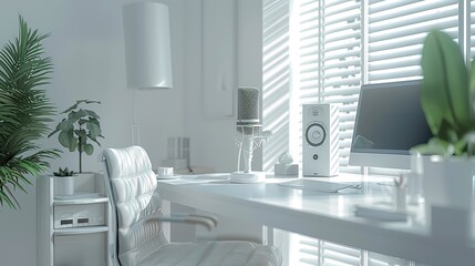 microphone on a white table
