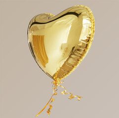 golden heart with ribbon
