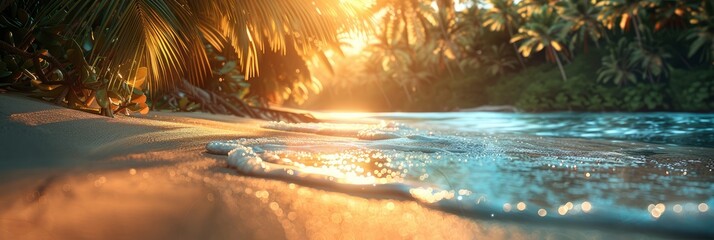 Soft Focus Dreamy Sandy Beach Palm, HD, Background Wallpaper, Desktop Wallpaper