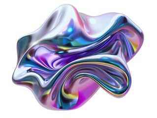 Obraz premium A shiny, colorful object with a wave-like shape