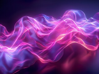Obraz premium A purple and blue wave of light with a purple and blue background