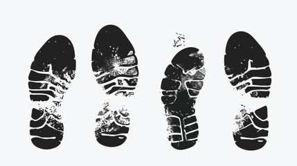 traces of shoes. Vector isolated on white background