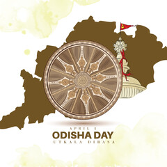 Illustration poster of Odisha Day,Utkal Divas,1 April.
