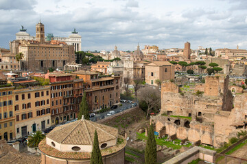 View of the Roman Forum, also known by its Latin name Forum Romanum. It is an archaeological park...