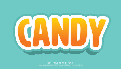 candy text effect template editable design for business logo and brand
