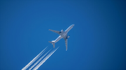 Fototapeta na wymiar 空を飛ぶ飛行機　交通イメージ