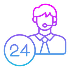 24 Hours Support Icon