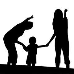 가족 실루엣 그림자