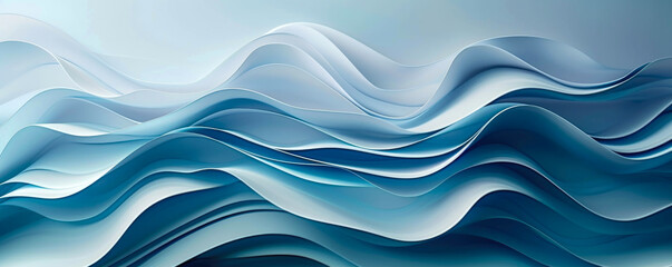 abstract background paper waves in blue color