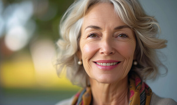 portrait of a beautiful senior woman, 60 years old attractive model, beautiful smiling senior Caucasian female 