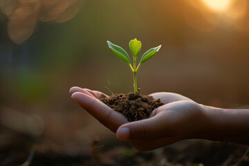Nurturing Lifes Growth: Holding Hope in Hand - Environmental Conservation Banner