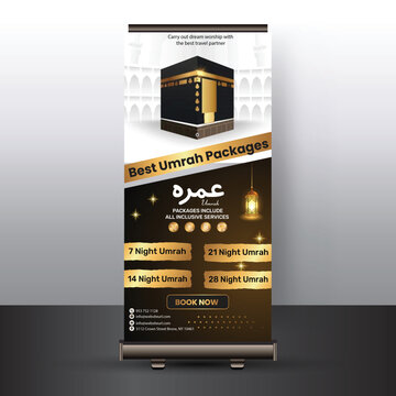 Umrah Standee Template, Roll up Banners template for business