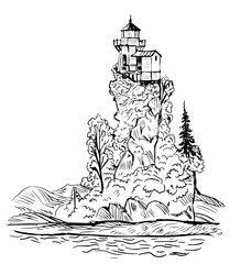 Lighthouse Drawing Line