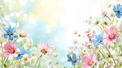 Obraz na płótnie Canvas Spring Floral Corner Background