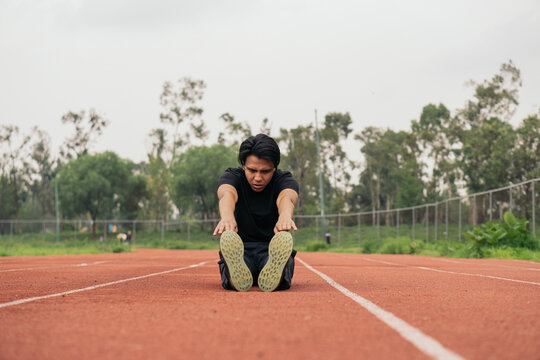 Young man exercising.