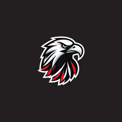 Red and white eagle mascot logo design vector illustration