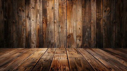 full screen view of retro, worn, cozy wooden planks from a perfect frontal view - obrazy, fototapety, plakaty
