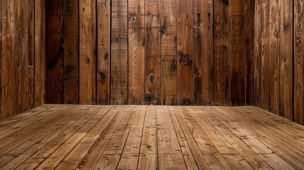 full screen view of retro, worn, cozy wooden planks from a perfect frontal view - obrazy, fototapety, plakaty