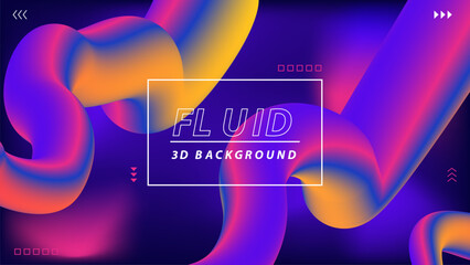 Modern 3D Fluid Style Background In Trendy Color.