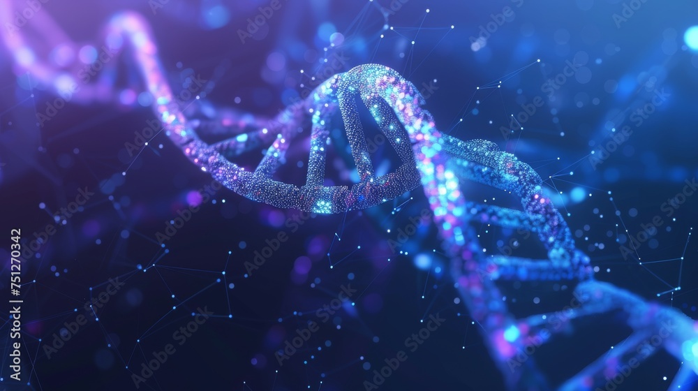 Aufkleber 3d abstract dna helix design. concept based on genetic engineering. low poly style design. wireframe