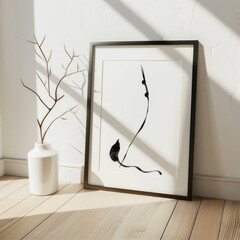 Signature single art mockup art canvas