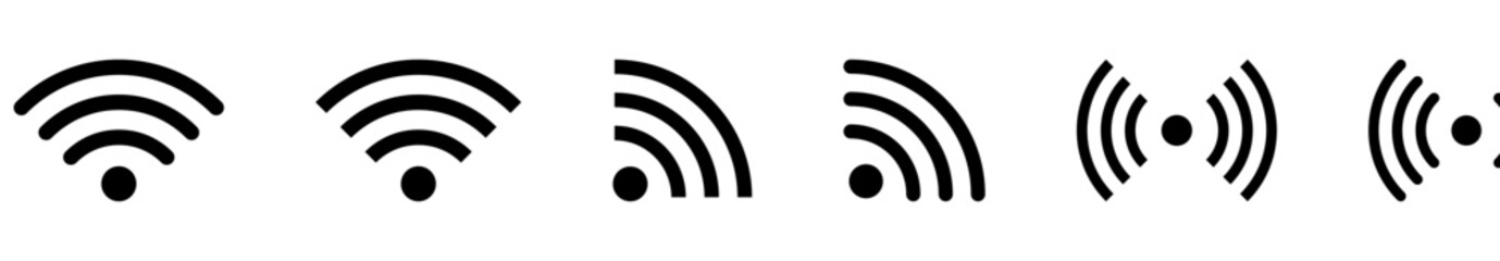 Wireless and wifi icons. Internet connection. Vector illustration isolated on white background - obrazy, fototapety, plakaty