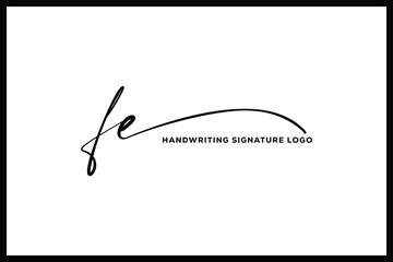 FE initials Handwriting signature logo. FE Hand drawn Calligraphy lettering Vector. FE letter real estate, beauty, photography letter logo design.