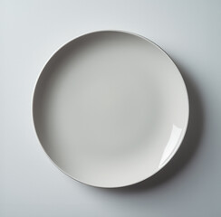 Empty white plate on white