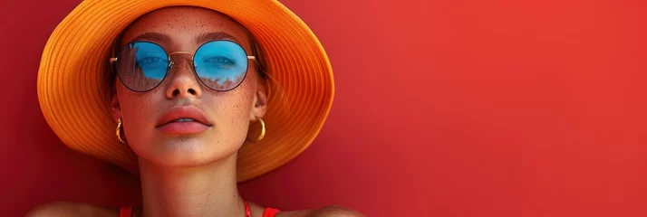Zelfklevend Fotobehang Summer Fashionable Colorful Portrait, HD, Background Wallpaper, Desktop Wallpaper © Moon Art Pic