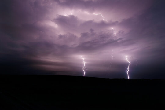 Majestic lightning at night.