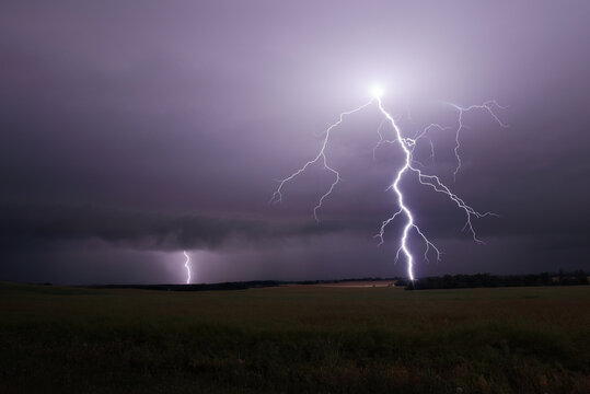 Majestic lightning at night.