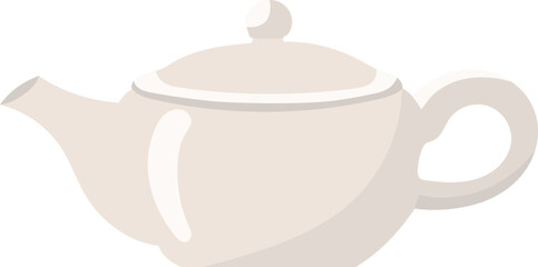 white teapot in flat style vector