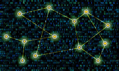 digital online data processing connection database query information abstract background