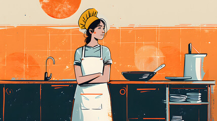 a female chef background,