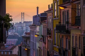 Evening view of Lisbon, Portugal