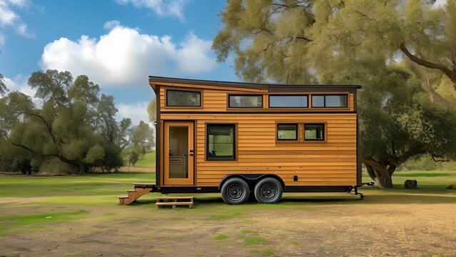 A true nomads paradise this tiny house on wheels offers the perfect blend of comfort and mobility.