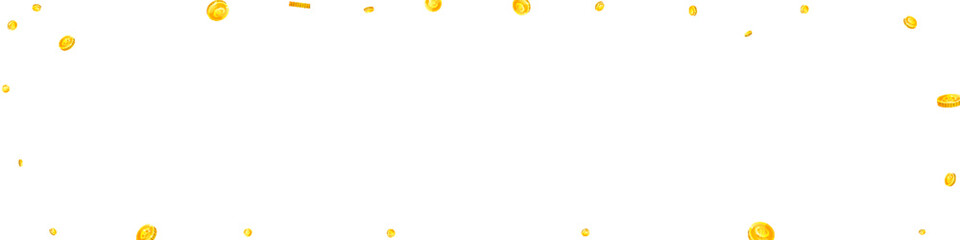 European Union Euro coins falling. Scattered gold